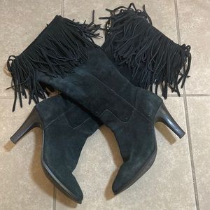 Matisse Coconuts black fringe “Sioux” suede knee high boots genuine suede size 7